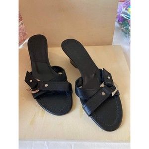 Christian Dior black patent leather shoes Made In Italy Wedge 100% Authentic  38